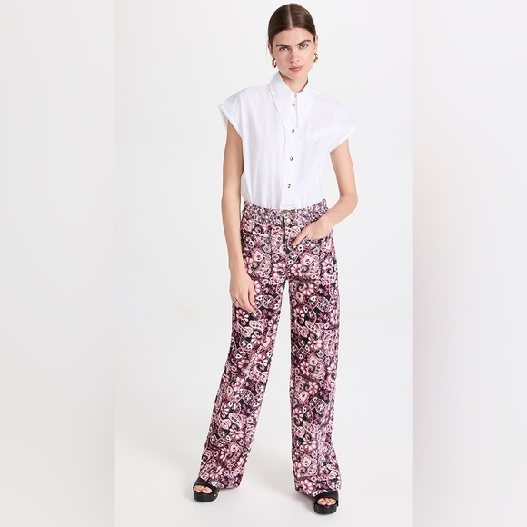 Figue MAIA PANT Small Paisley Fleur Black Berr,Floral Print,NWT,Size : 2 - Picture 3 of 14